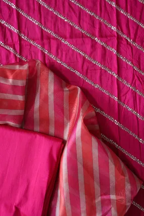 Fuchsia And Rani Unstitched Suit (3 Piece)