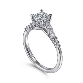 Gabriel & Co. Reed Round Diamond Engagement Ring Semi-Mounting in 14K White Gold