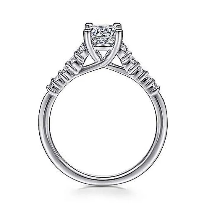 Gabriel & Co. Reed Round Diamond Engagement Ring Semi-Mounting in 14K White Gold