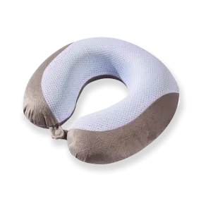 Gel Infused Memory Foam Travel Neck Pillow - Grey