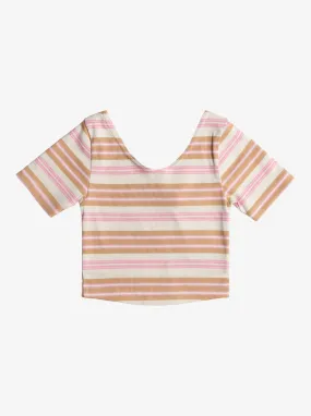 Girls 4-16 Dont You Worry Knit Top - Prism Pink Low Tide Stripe H