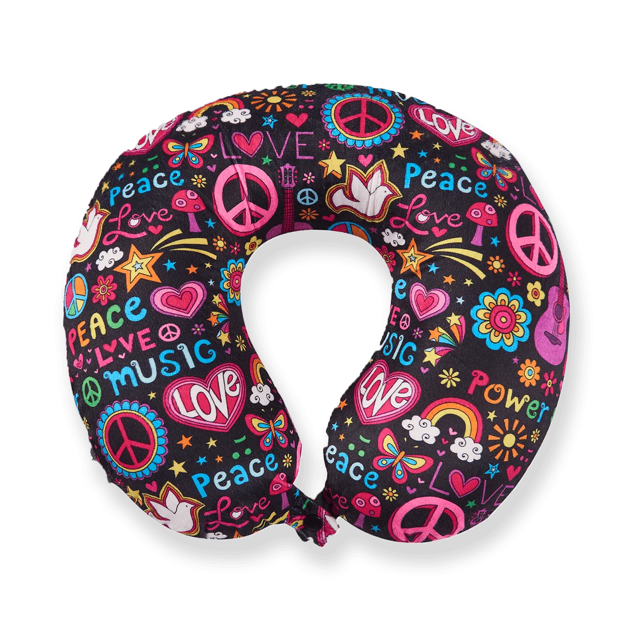 Girls Favorite Memory Foam Travel Neck Pillow - Peace Love