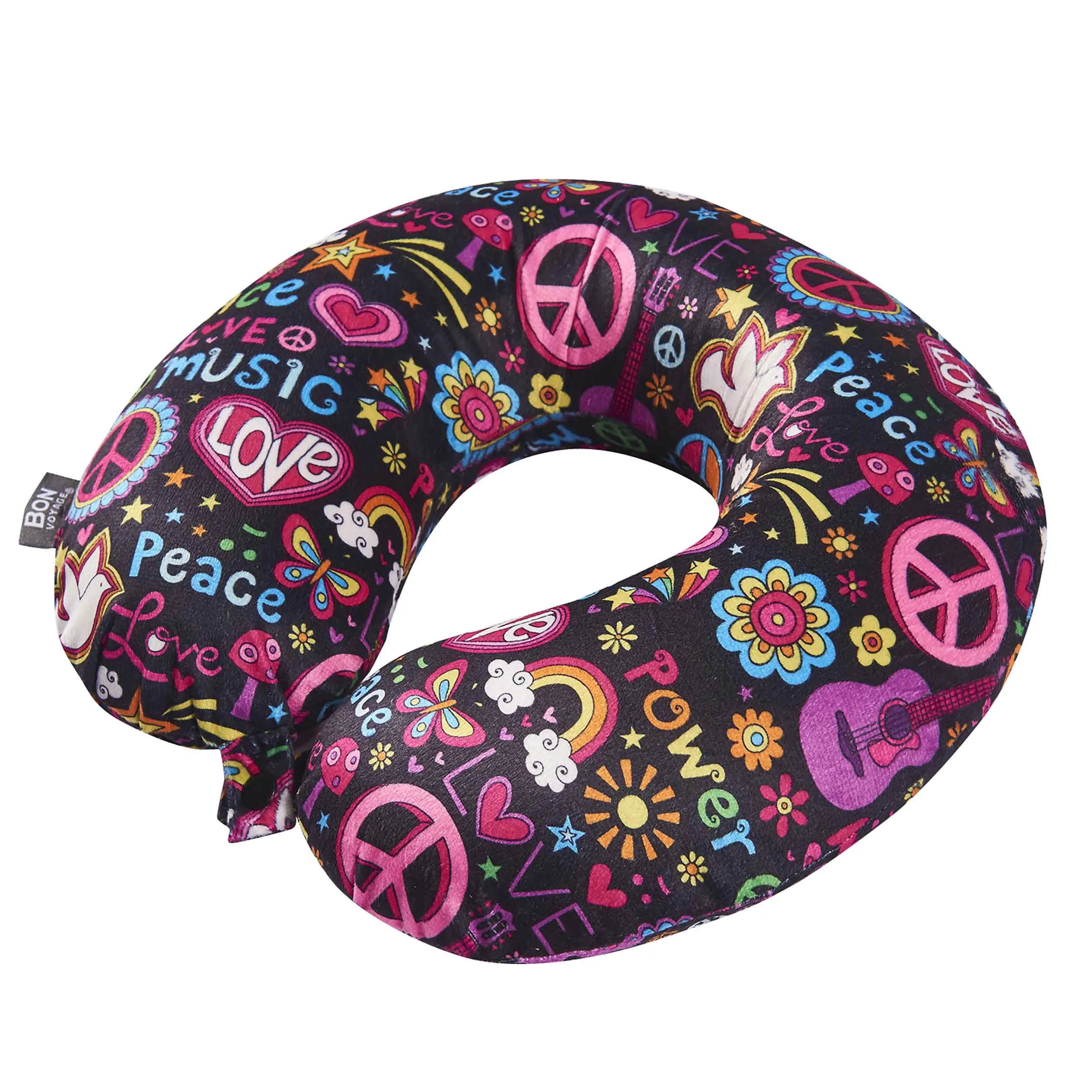 Girls Favorite Memory Foam Travel Neck Pillow - Peace Love