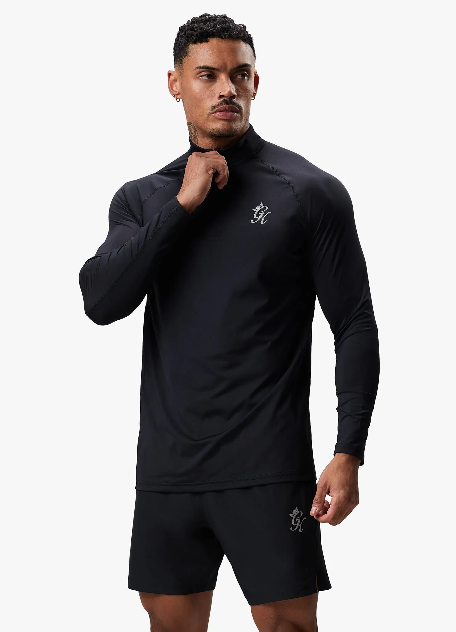 Gym King Energy 1/4 Zip Funnel - Black