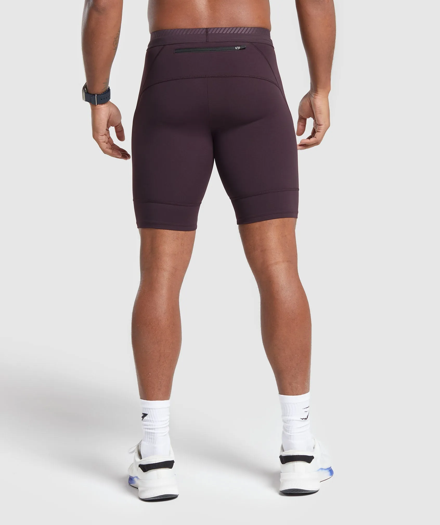 Gymshark Apex Run Half Tight - Plum Brown