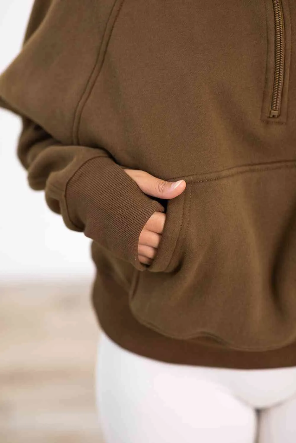 Half-Zip Long Sleeve Hoodie