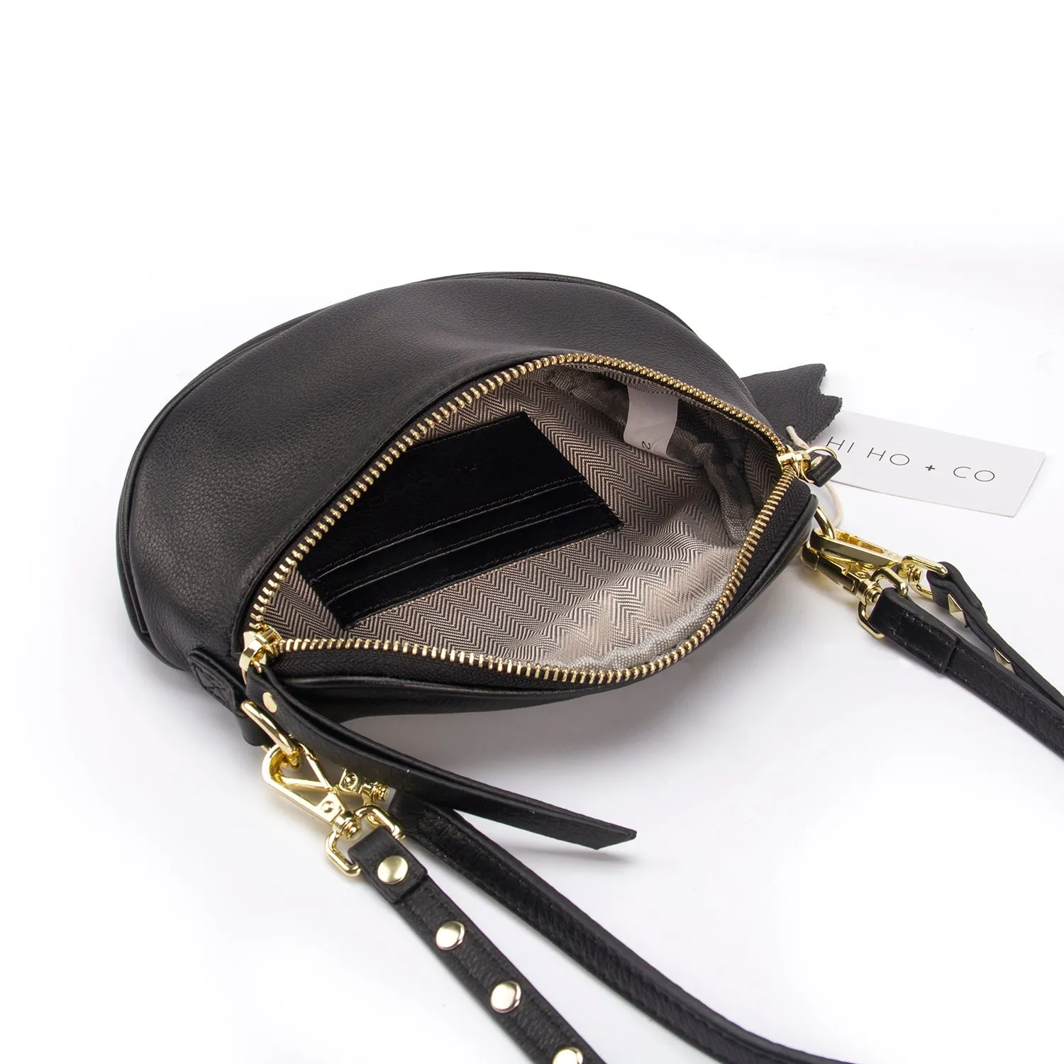 Hi Ho & Co Mini Rocker Bag Black/Gold