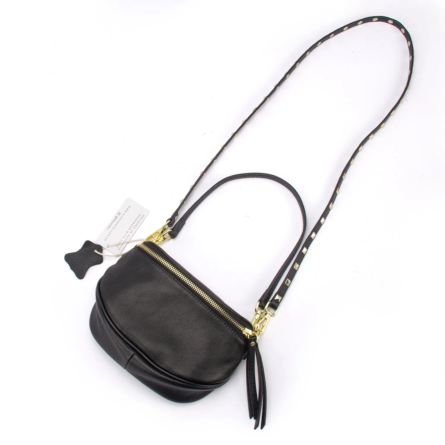 Hi Ho & Co Mini Rocker Bag Black/Gold