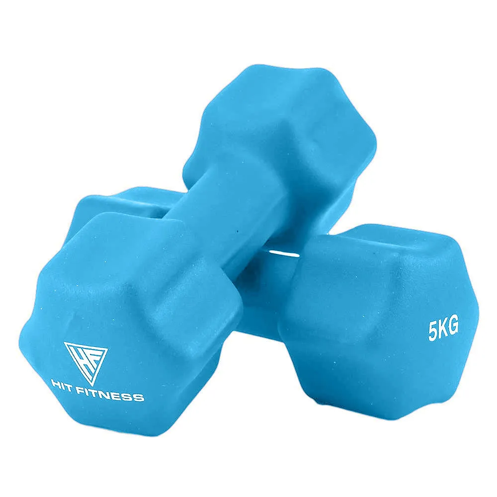 Hit Fitness Neoprene Studio Dumbbells | 5kg Pair