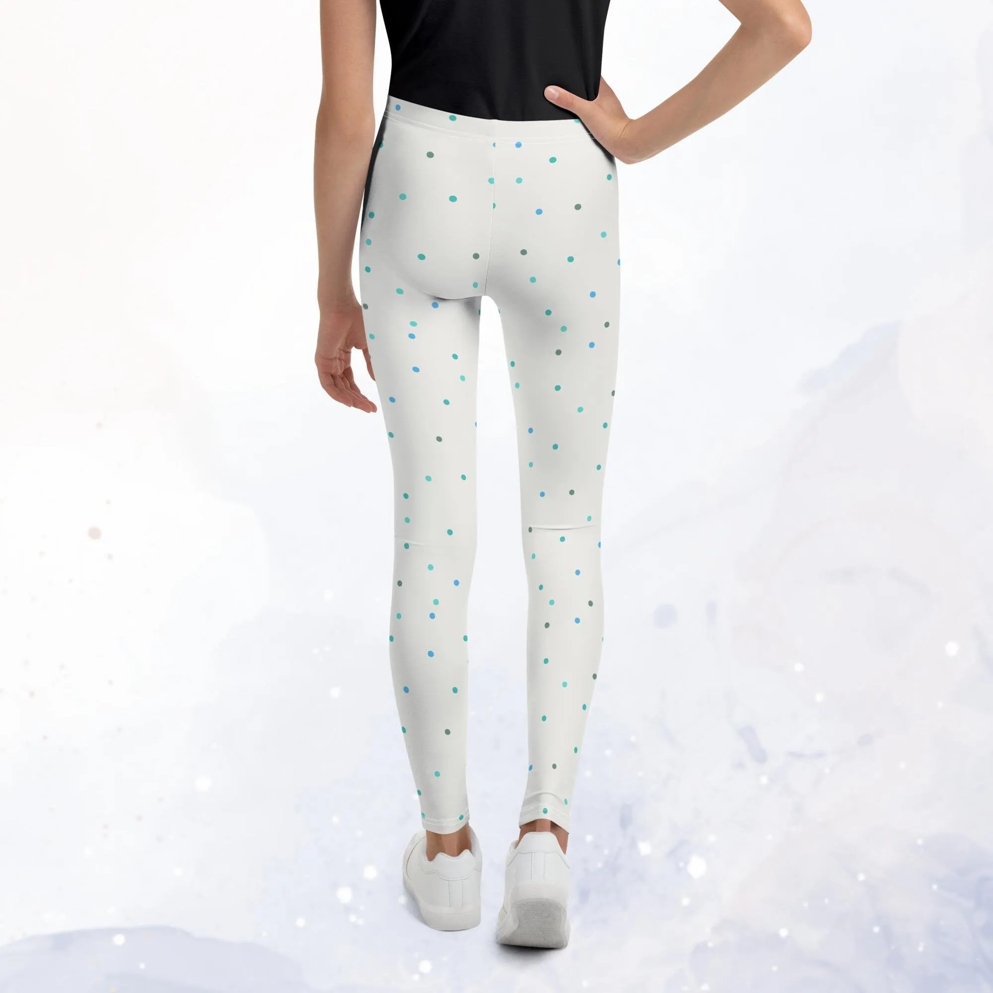 Ice Cream and Blue Polka Dot Kid's Teen Youth Leggings