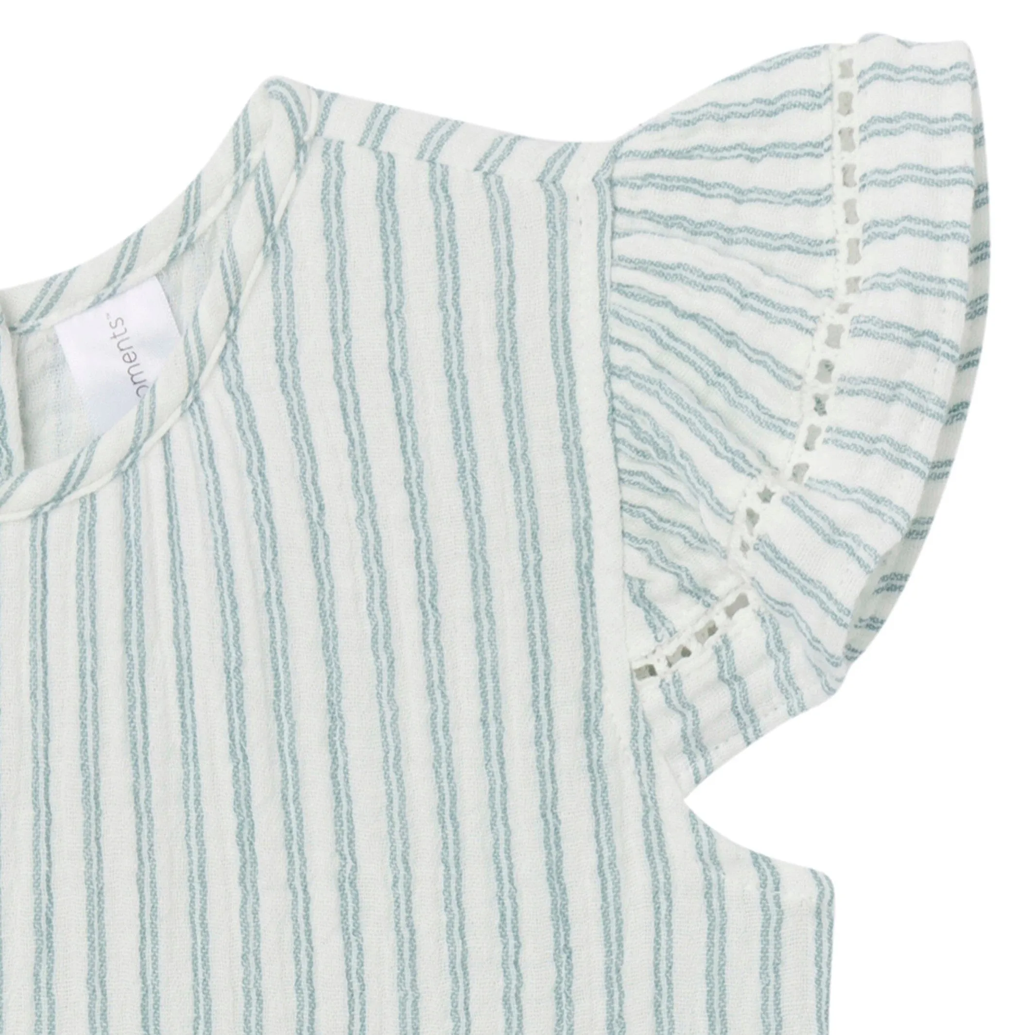 Infant & Toddler Girls Teal Stripe Gauze Dress