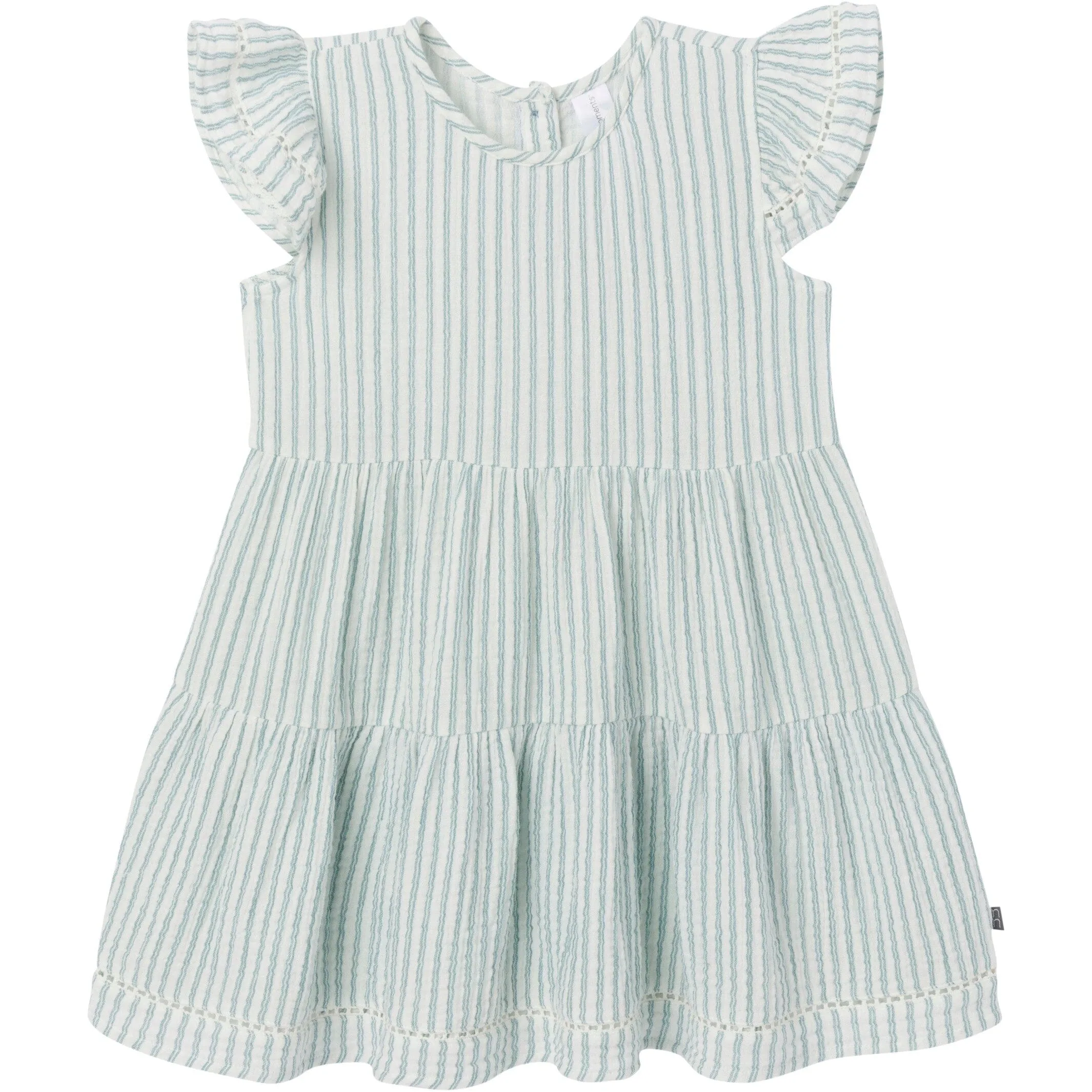 Infant & Toddler Girls Teal Stripe Gauze Dress