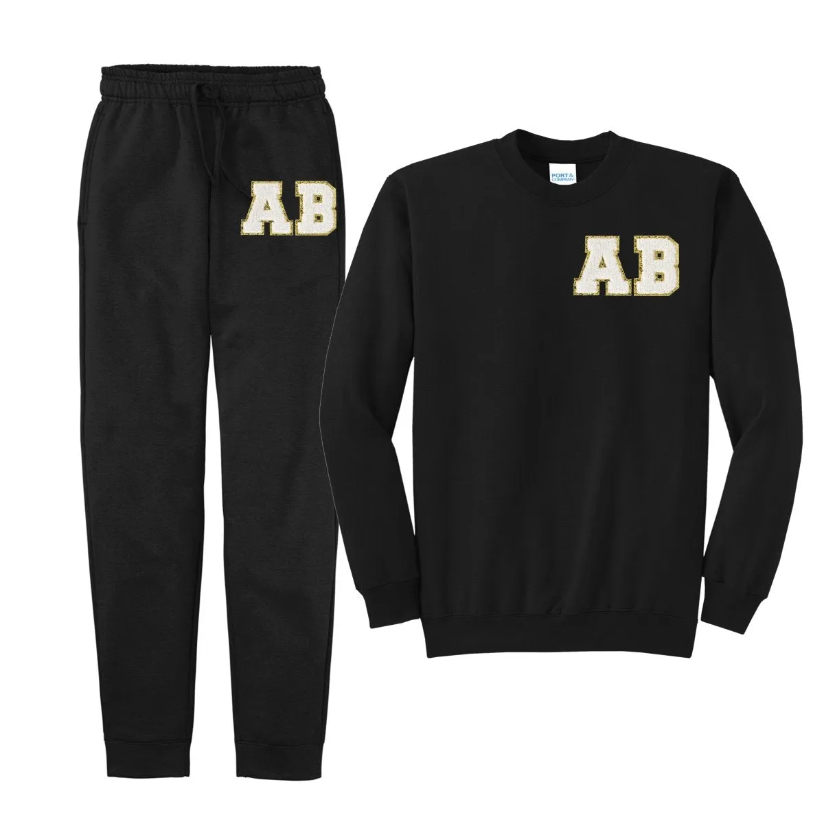 Initialed Letter Patch Jogger Set