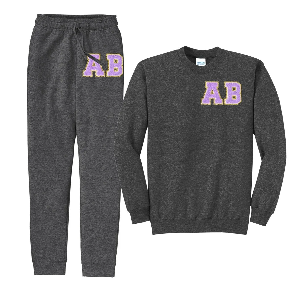 Initialed Letter Patch Jogger Set