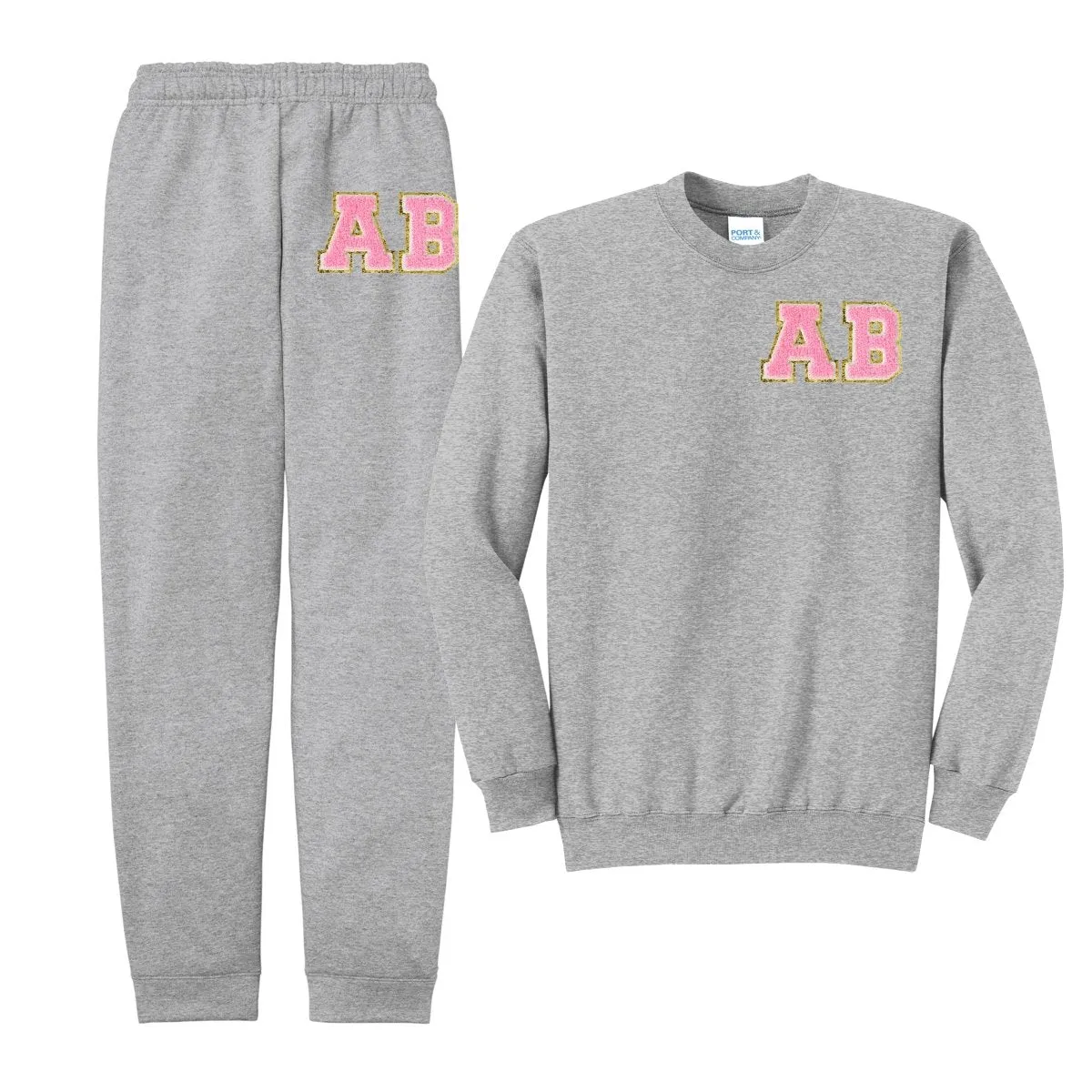 Initialed Letter Patch Jogger Set