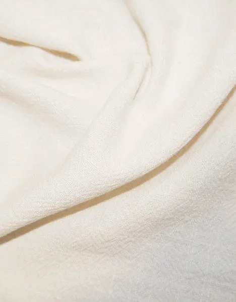 Ivory Stonewashed Linen Viscose Fabric