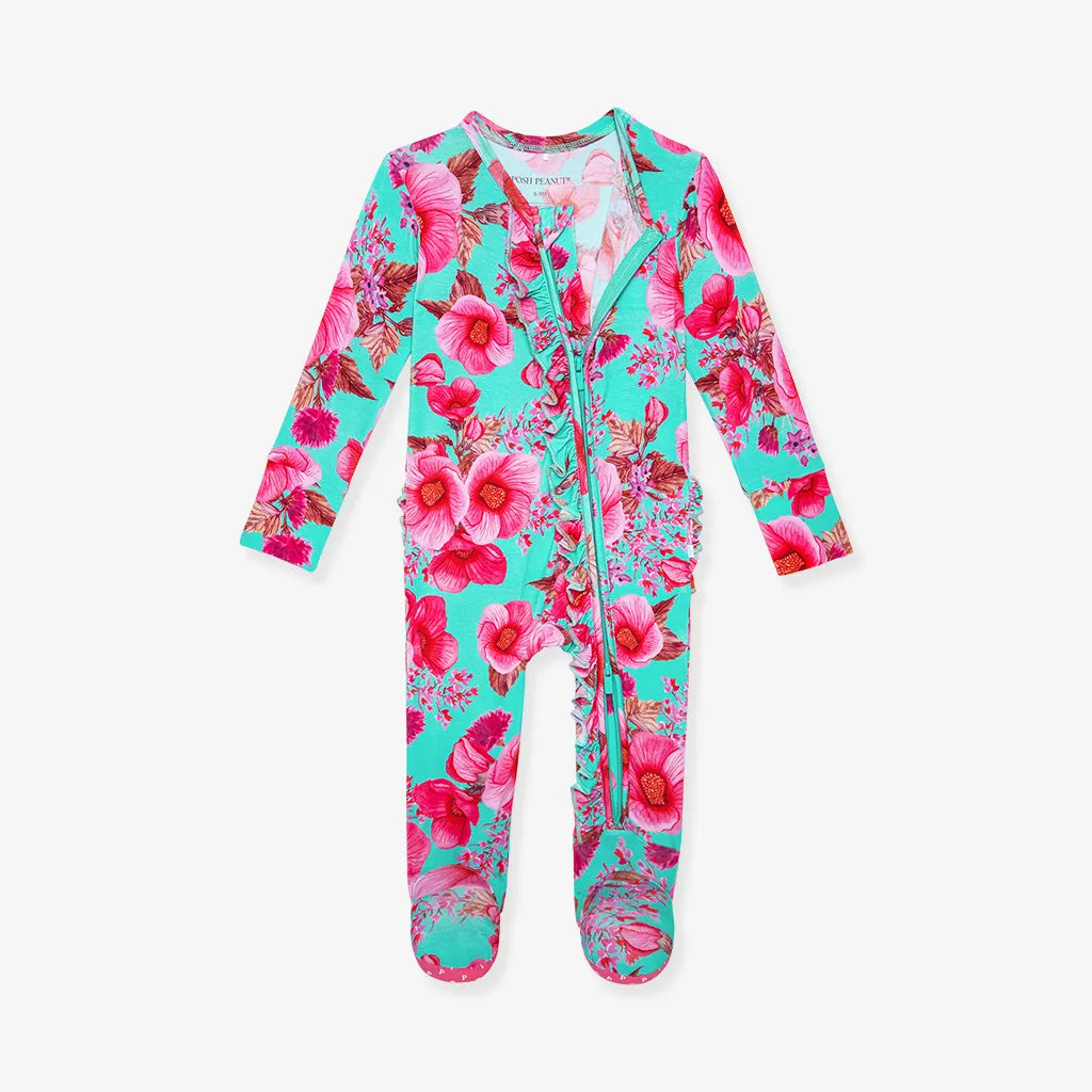 Kienna Footie Ruffled Zippered One Piece