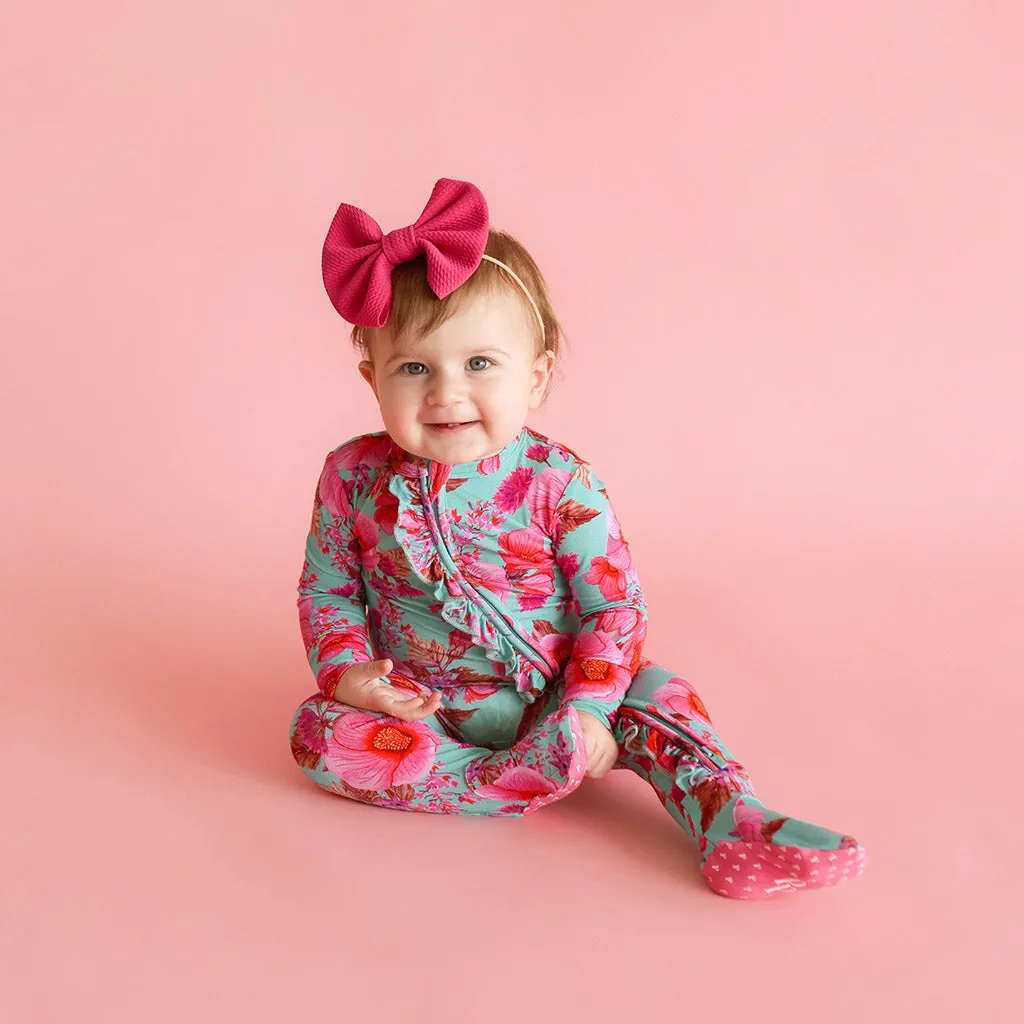 Kienna Footie Ruffled Zippered One Piece