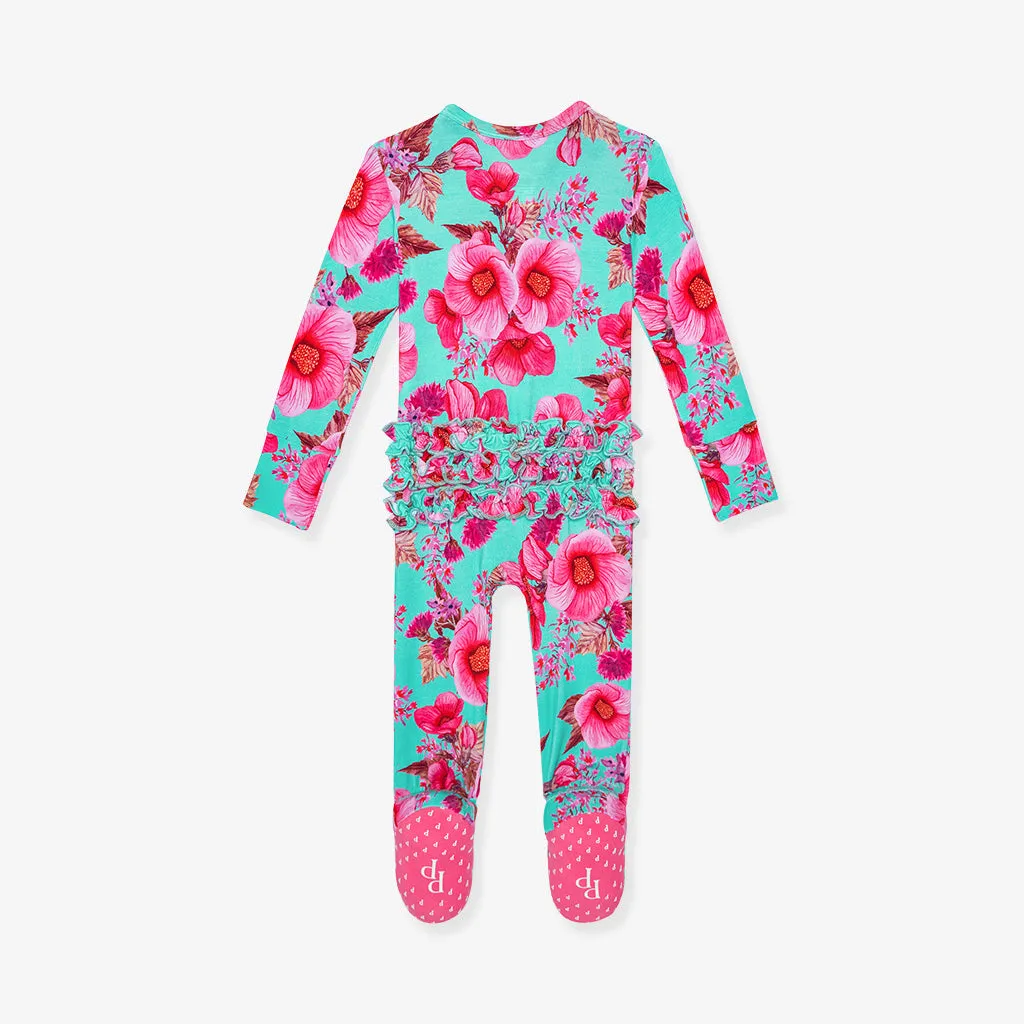 Kienna Footie Ruffled Zippered One Piece