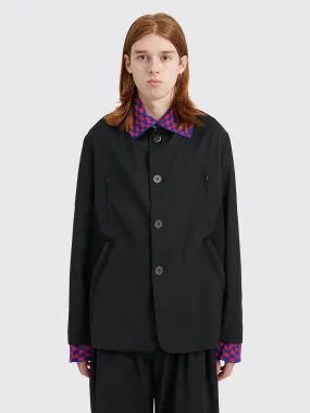 Kiko Kostadinov Sorelle Jacket Wool Jet Black / Phlox Check