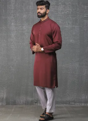 Kurta - Yarn Dyed Red Plain