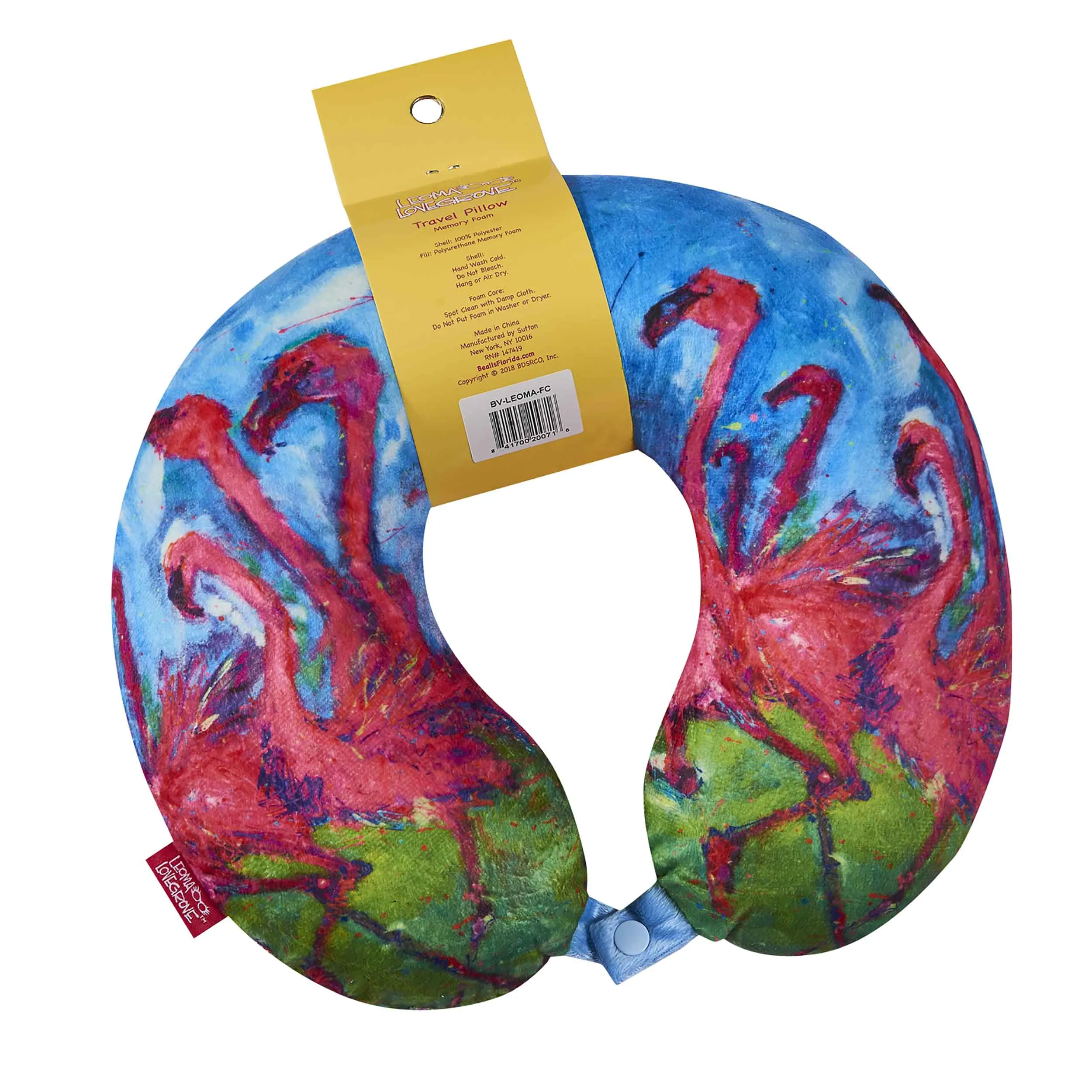 LEOMA Memory Foam Travel Neck Pillow - Flamingo