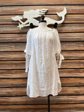 Linen Scoop Neck Dress