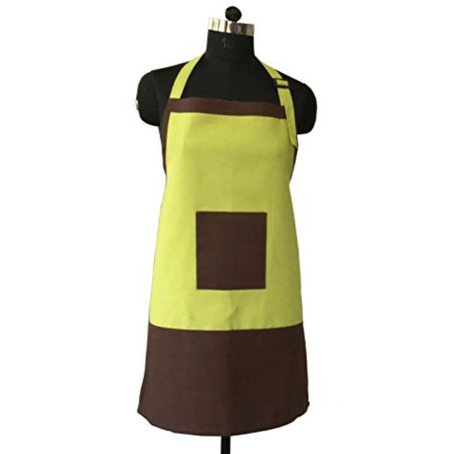 Lushomes apron for women, apron for kitchen, kitchen apron for women, Cotton, Brown & Green, Kitchen Apron, Plain cooking aprons for women, apron for kitchen (Size: 60X80 Cm; Pack Of: 1)