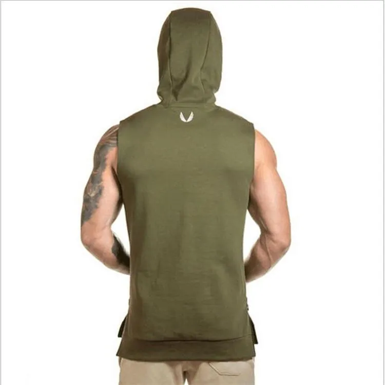 Mens ASRV Special Forces Muscle Hooded Vest Singlets Tank Tops Stringer Bodybuilding Fitness Clothes Sleeveless Shirts