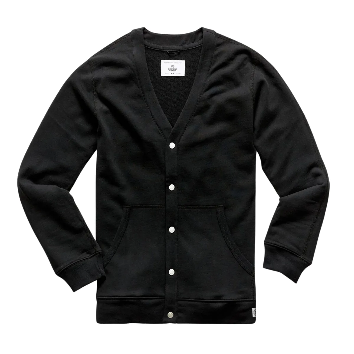 Men's Knit Lightweight Terry Cardigan Black