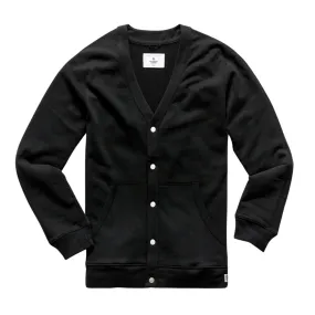 Men's Knit Lightweight Terry Cardigan Black