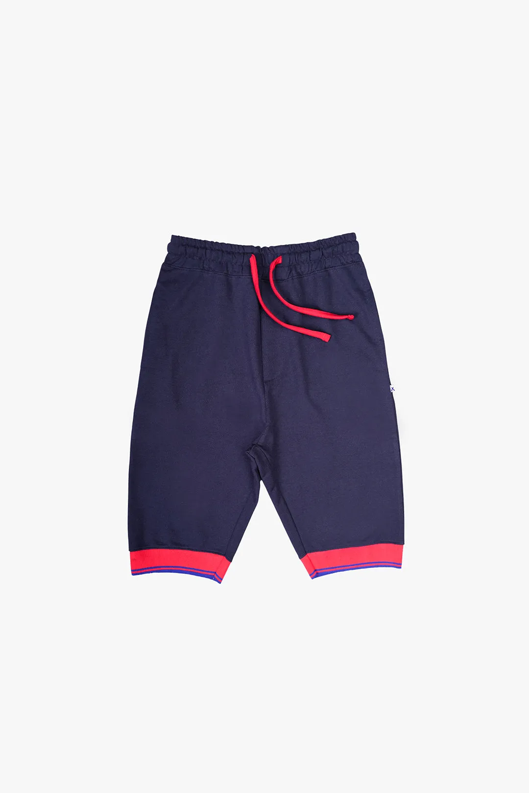 Men'S Navy Shorts With Elasticated Hem