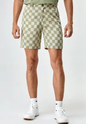 Men's Two-Tone Checkered Short Pants