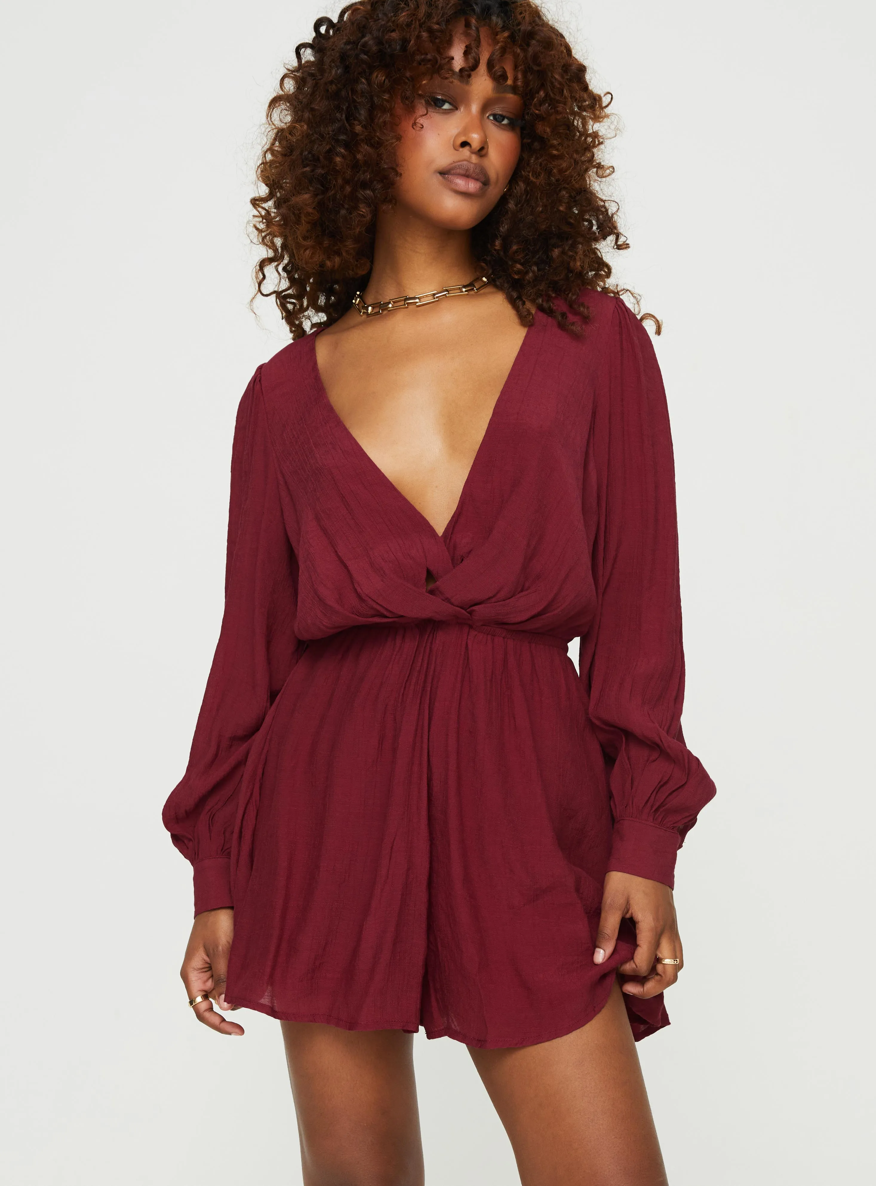 Moonscape Romper Burgundy