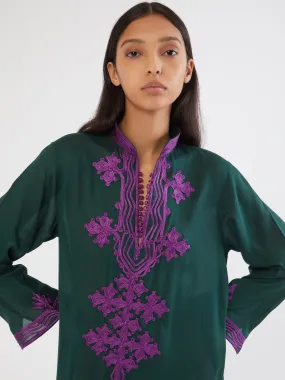 Moroccan Jade cotton kaftan