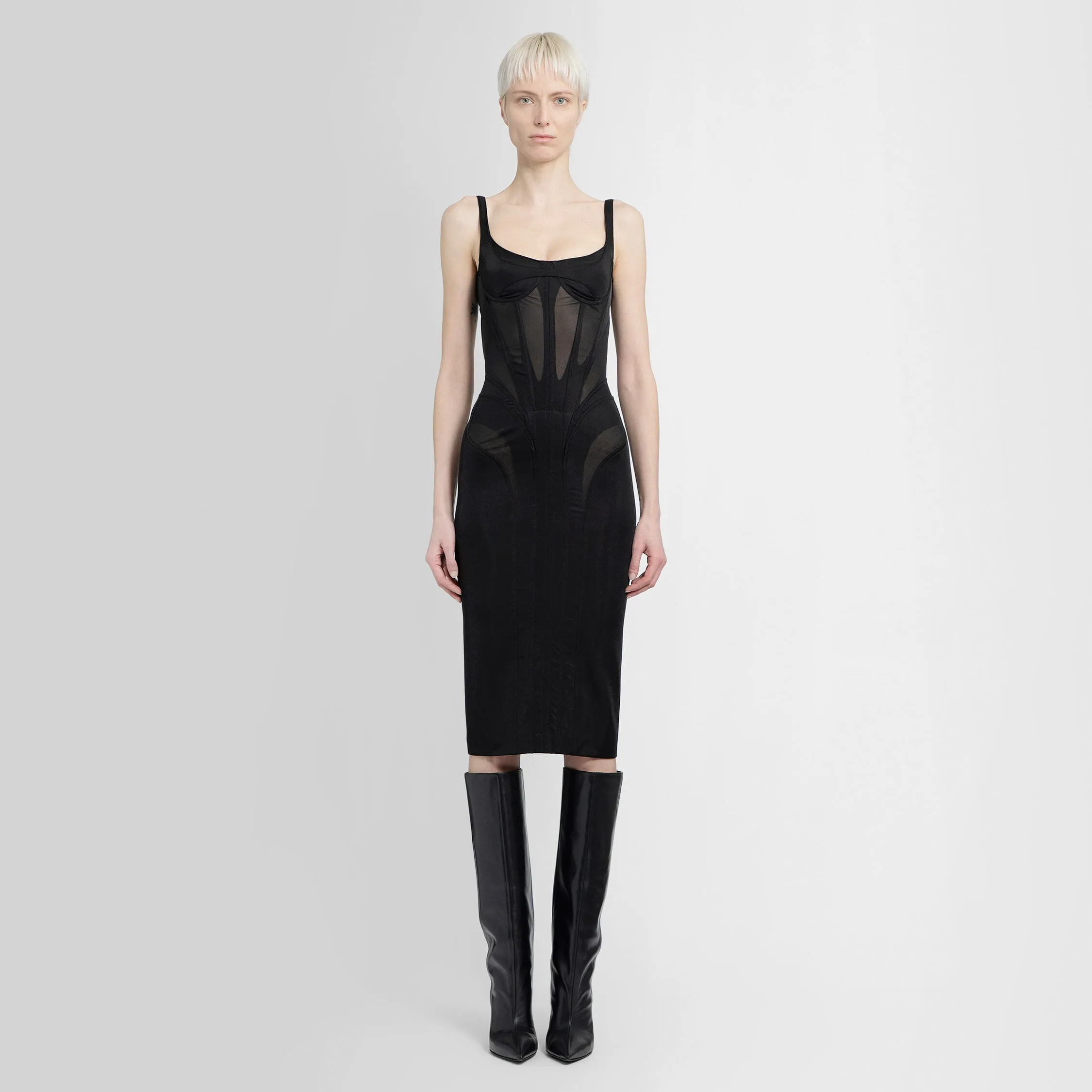 MUGLER WOMAN BLACK DRESSES