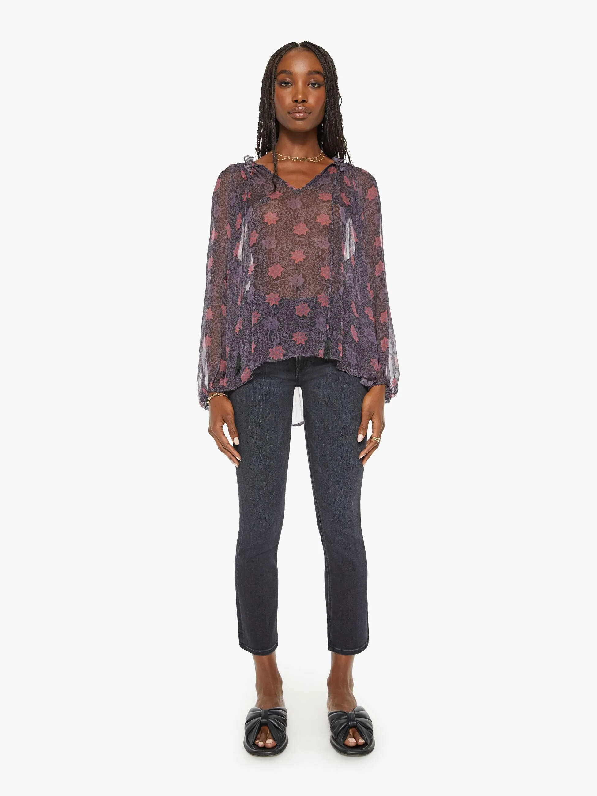 Natalie Martin Penny Blouse - Snowflake Print Aubergine