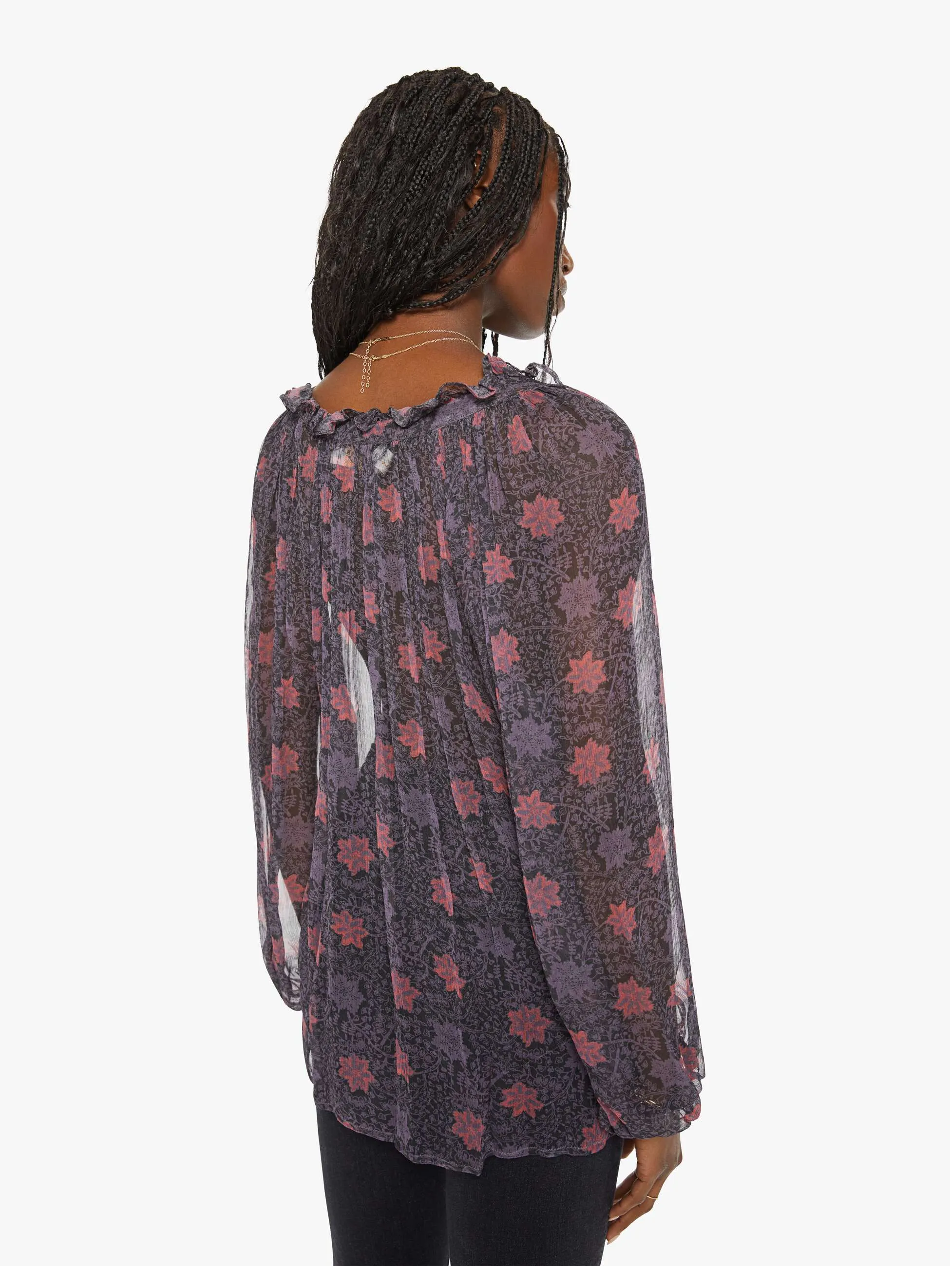 Natalie Martin Penny Blouse - Snowflake Print Aubergine