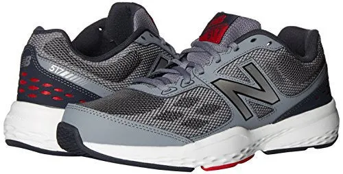 NEW BALANCE MEN'S MX517V1 CROSS TRAINER, GREY/RED, 10 4E US