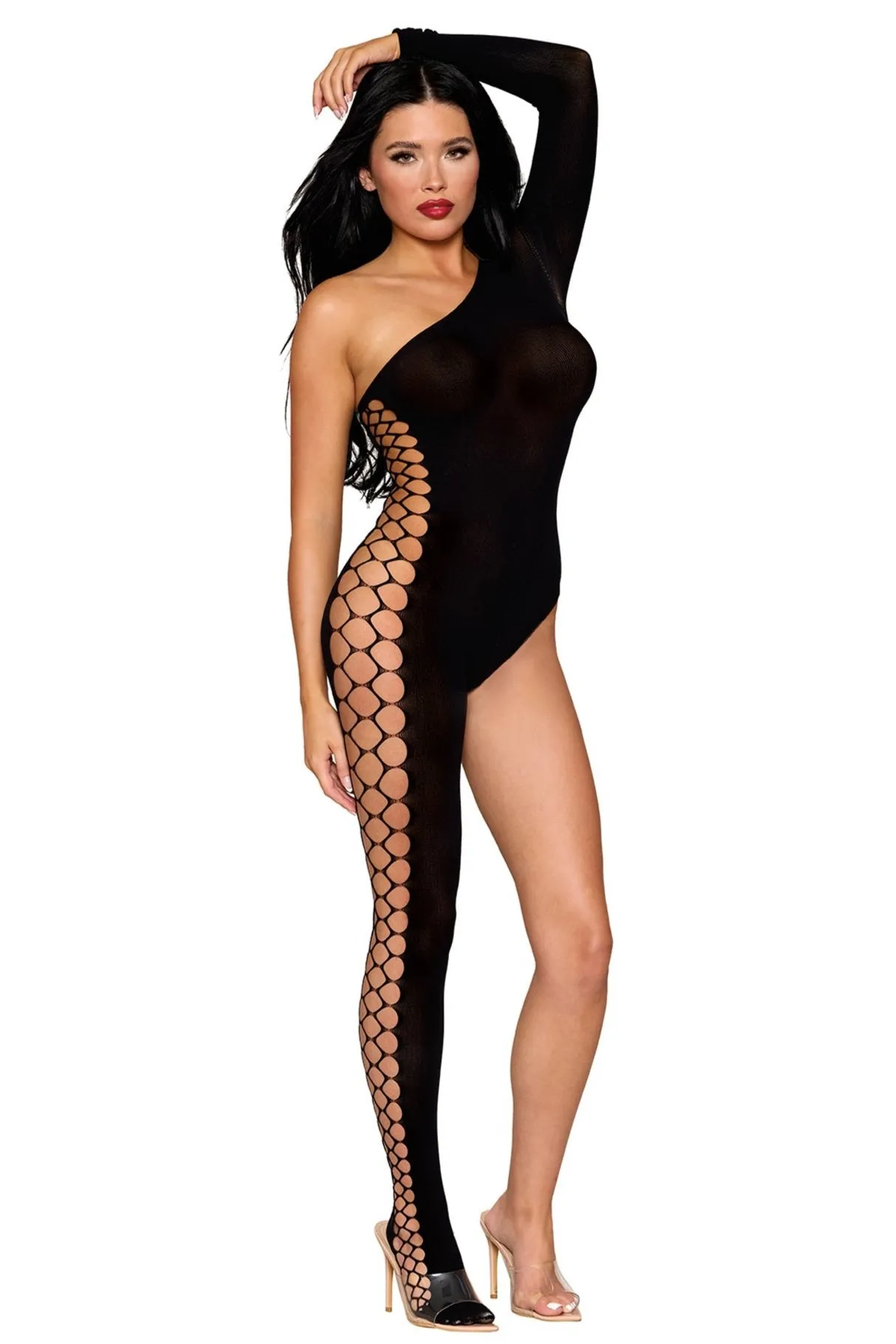 One Leg Bodystocking with Side Cut Out