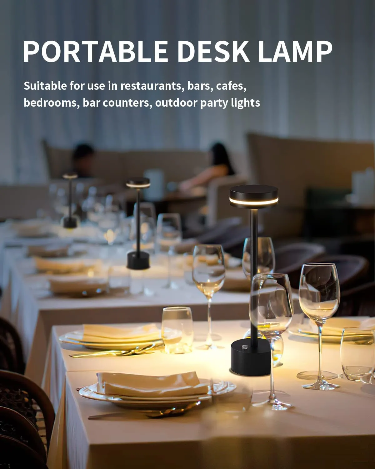 Portable Table Lamp Battery Powered LED Lamp Cordless Table Lights