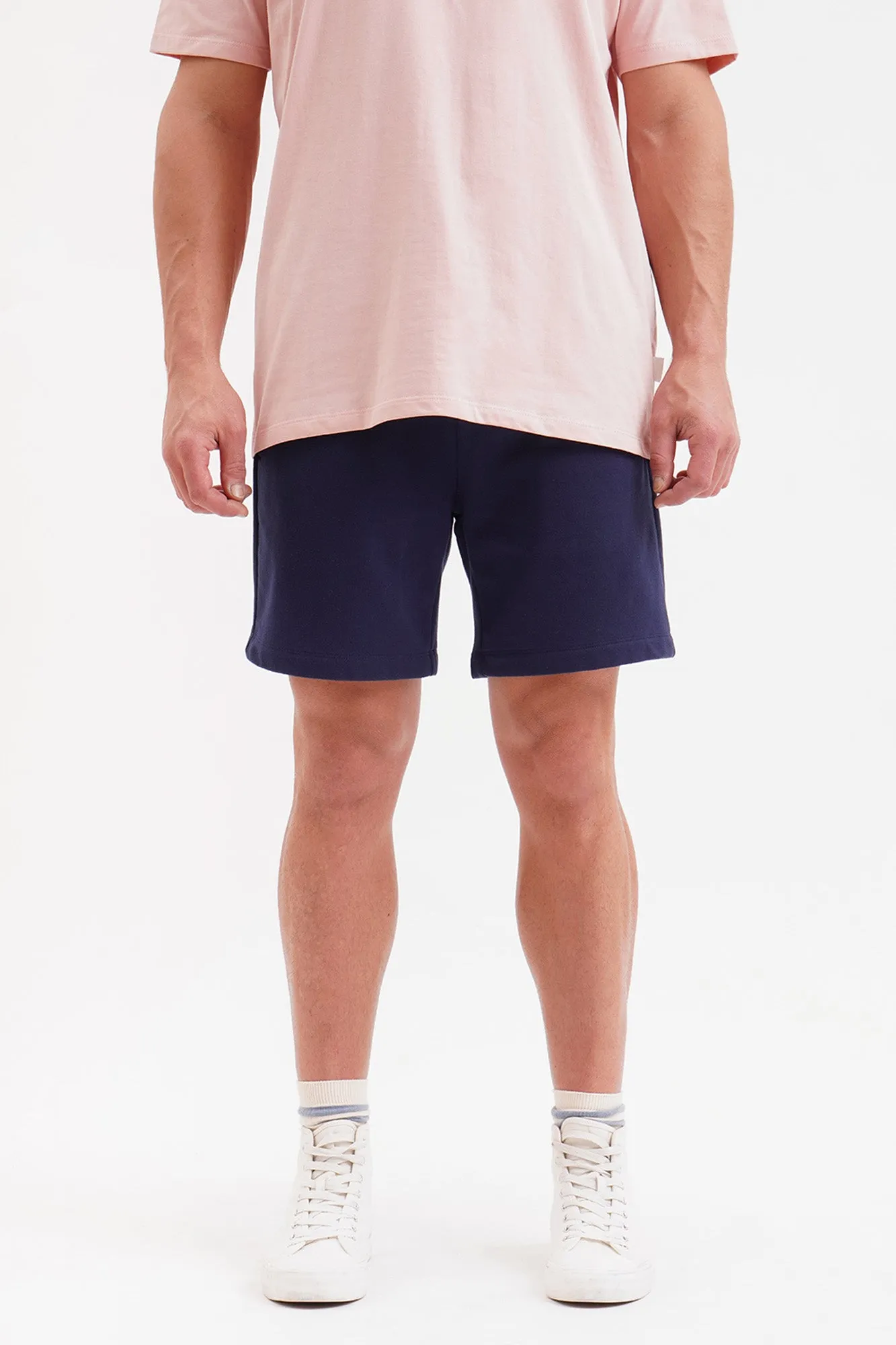 Relaxed Fit Brushed Terry Shorts with Penshoppe Branding