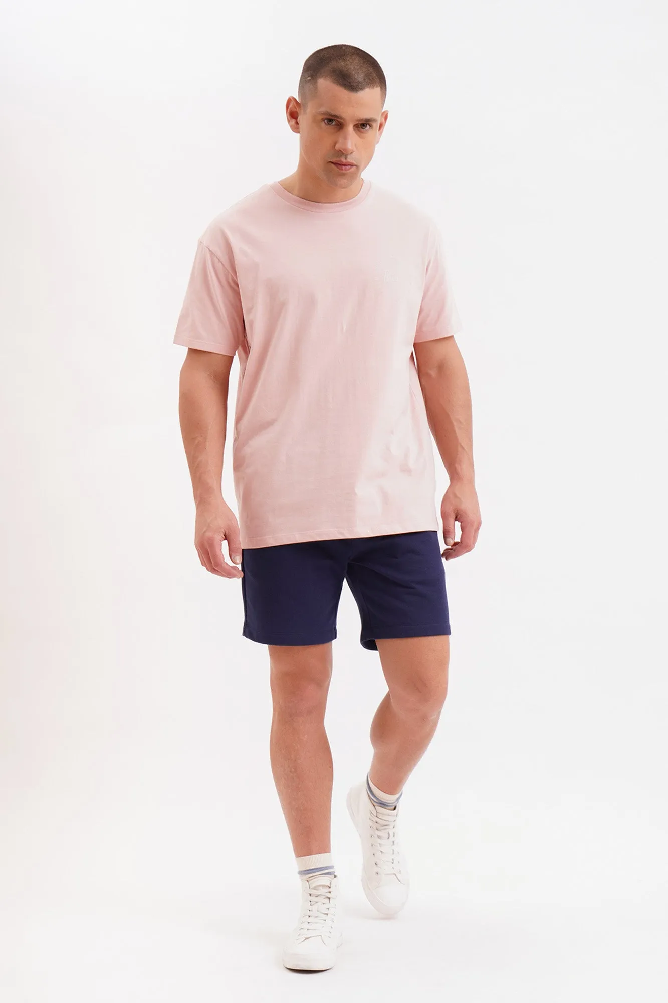 Relaxed Fit Brushed Terry Shorts with Penshoppe Branding