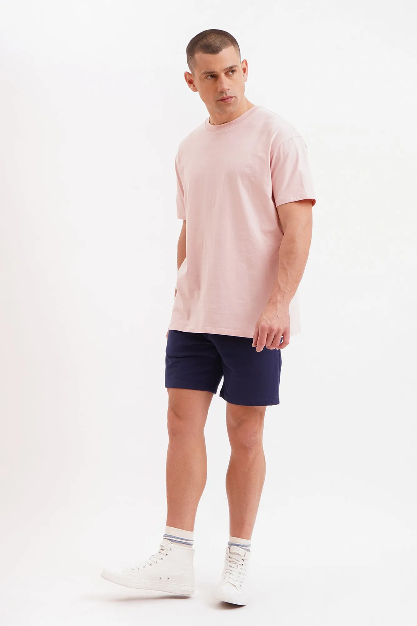 Relaxed Fit Brushed Terry Shorts with Penshoppe Branding