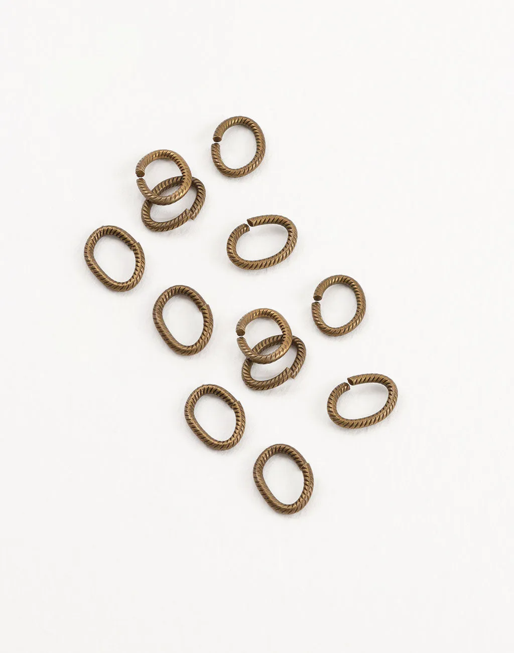 Rib Oval Jump Ring, 10x7mm, 16ga, (12pcs)