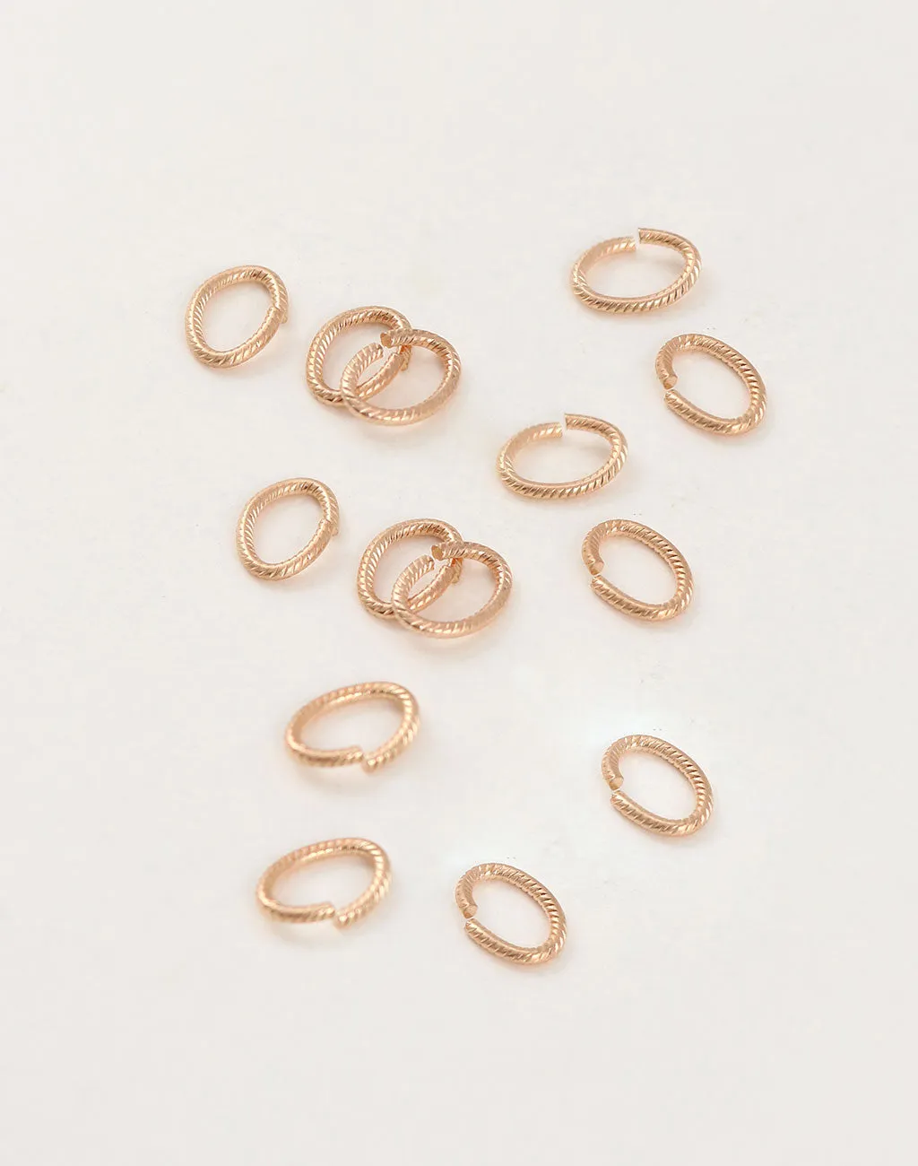 Rib Oval Jump Ring, 10x7mm, 16ga, (12pcs)