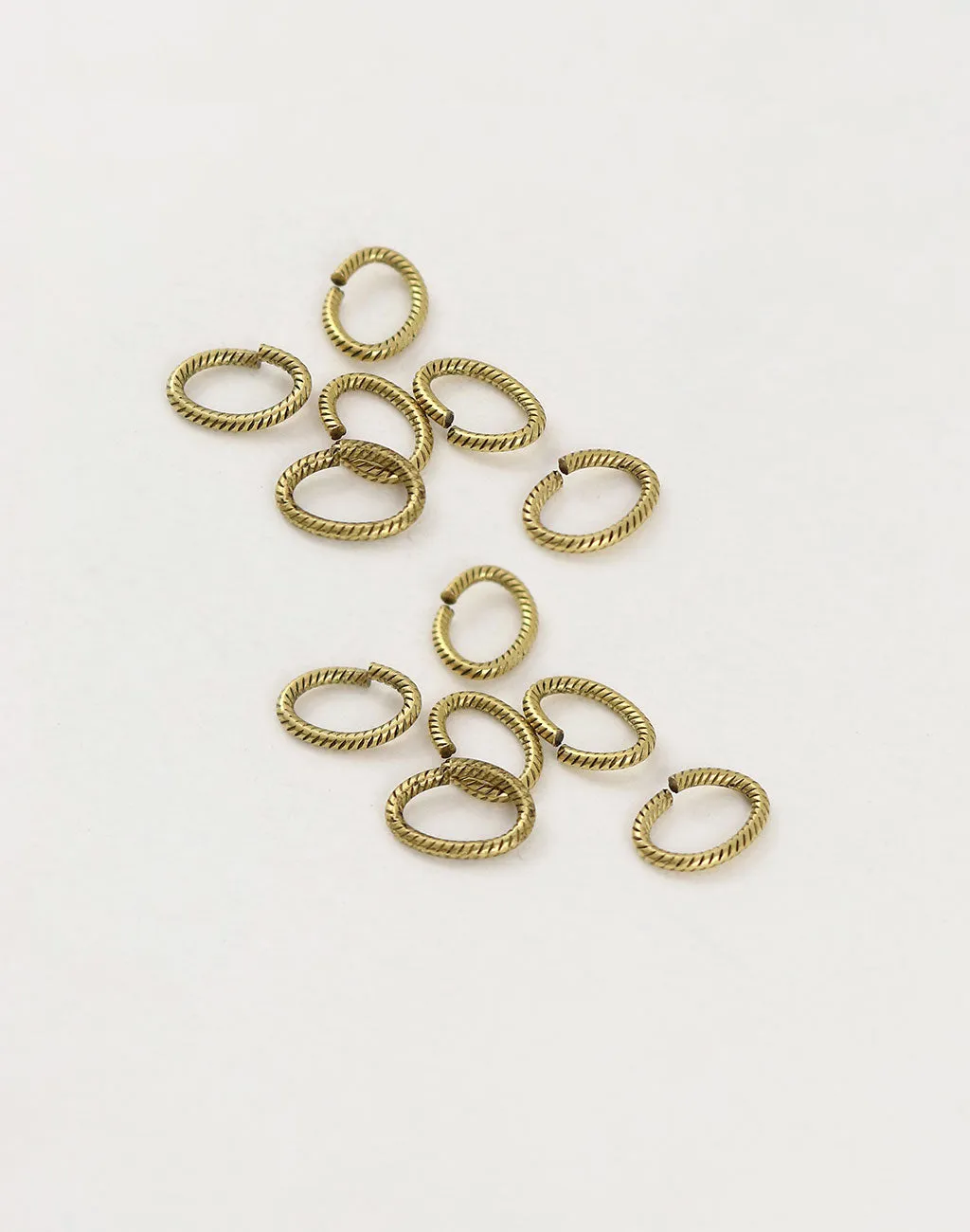 Rib Oval Jump Ring, 10x7mm, 16ga, (12pcs)