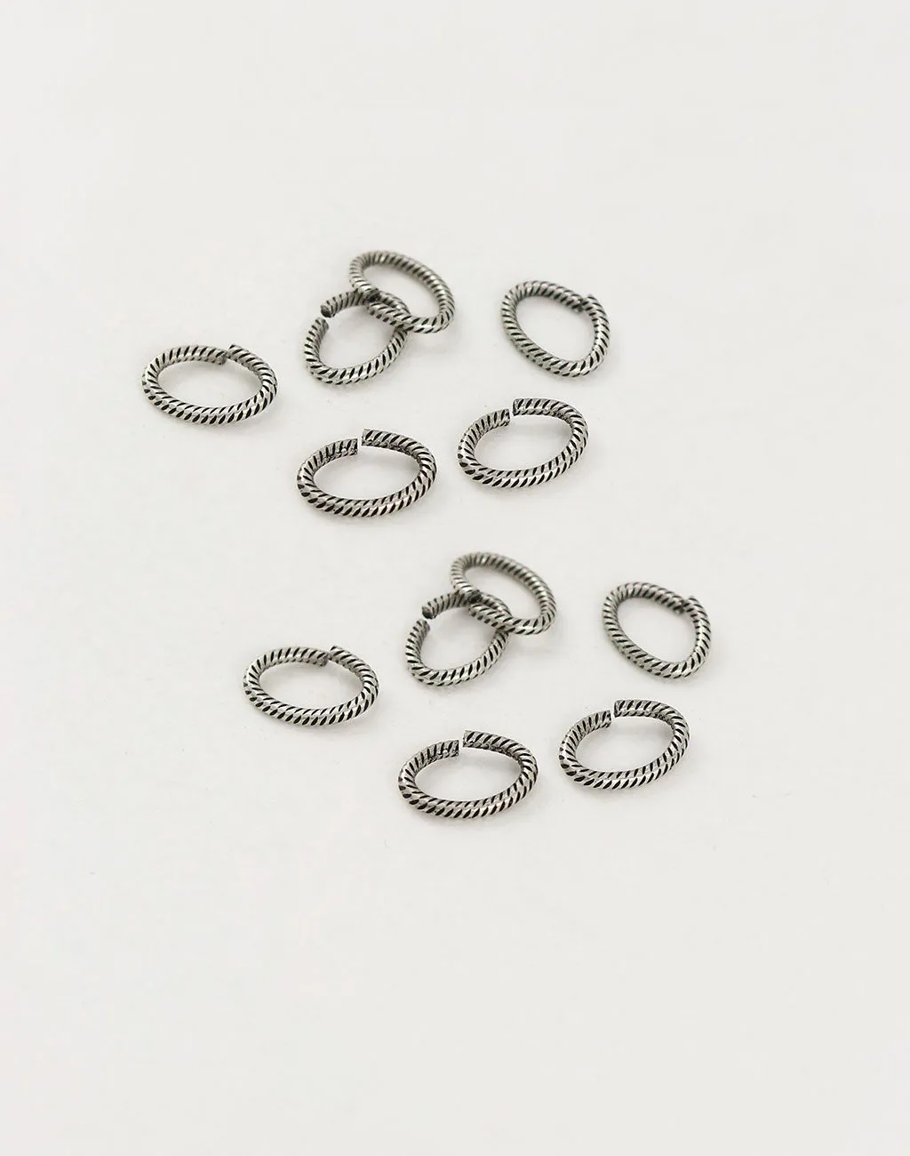 Rib Oval Jump Ring, 10x7mm, 16ga, (12pcs)