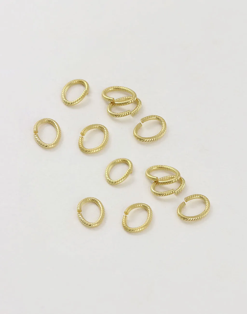 Rib Oval Jump Ring, 10x7mm, 16ga, (12pcs)