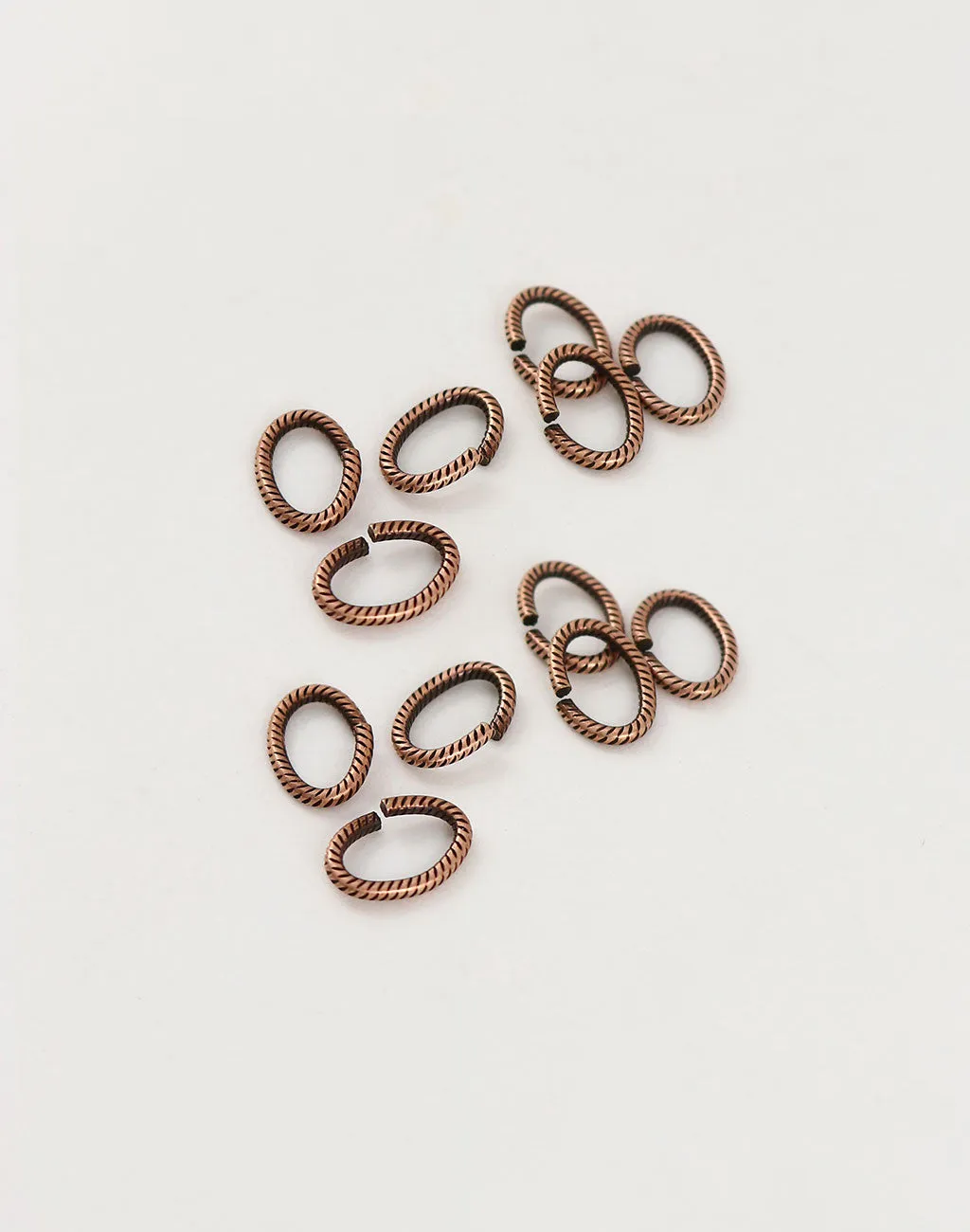 Rib Oval Jump Ring, 10x7mm, 16ga, (12pcs)